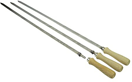 Edelstahl-Grill-Spieße Steckerlfisch Fischsteckerl Fleischspieße Spieß 3mm GESCHRAUBTER GRIFF (3)