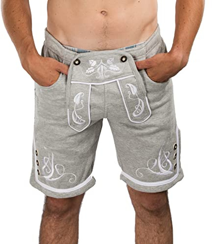 Herren Jogging Lederhose - Jogginghose bestickt - Trachtenhose Oktoberfest - Schöneberger Trachtenlederhose