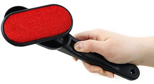Magic Lint Brush, Fabric and Clothes Cleaner, Pet Hair Remover Clothing, with Pop-up Multi-Directional Swivel Head 2Pcs (Black Rotary Type) Clothing Duster