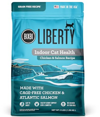 BIXBI Liberty Dry Food Indoor Cat Health Chicken & Salmon Recipe, 3lb