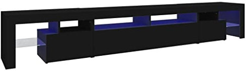 vidaXL Mobile Porta TV con Luci LED Nero 260x36,5x40 cm