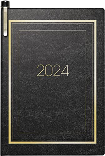 BRUNNEN Wochenkalender Modell 713 2024 2 Seiten = 1 Woche Blattgröße 7,2 x 10,2 cm schwarz