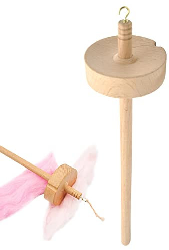 WOTEG Top Whorl Garn Spin - Drop Spindel Wood Top Whorl | Holzrad für Garnherstellung Garnspindel für Anfänger Profis Nähen