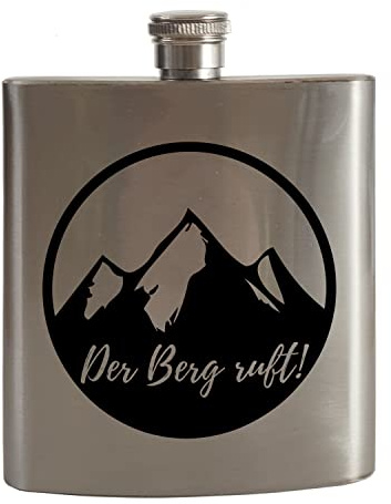 Der Berg ruft Flachmann mit Berglandschaft