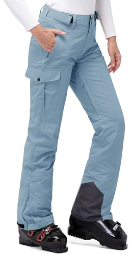 33,000ft Pantalon de ski pour femme - Imperméable - Coupe-vent - Softshell - Doublure chaude - Pantalon thermique - Pantalon de randonnée - Pantalon de ski pour femme, bleu clair, XS
