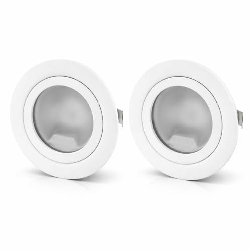 ADAKAT 2er Pack, Vollmetall Einbaustrahler G4 12V, Glasabdeckung