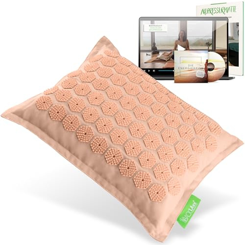 BACKLAxx® Akupressur Kissen Nacken, Akupressurkissen mit 3312 Nadeln | Akupressur Nackenkissen 38x30x10 cm mit Bezug & Band, Halbleinen & Naturkautschukkern, für Nacken, Kopf & Schulter