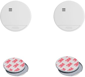 ABUS Rauchmelder RWM150 + Magnetpad 2er Set - langlebige 10-Jahres-Batterie - für Wohnräume und VDs geprüft nach DIN EN 14604-85 dB lauter Alarm - Weiß