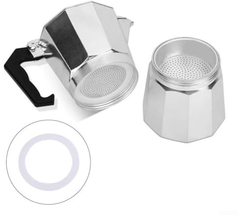 GLOBALHUT 2/3/6/9/12 Cup Replacement Gasket and Filter for Stovetop Espresso Coffee Makers, Rubber Seal for Stove Top Coffee Maker Moka Pot (2 cup)