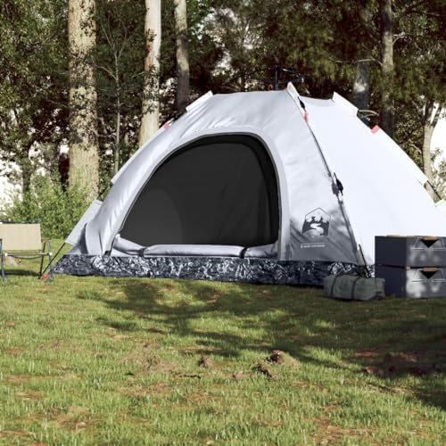 Homgoday Campingzelt 5 Personen Zelt Kuppelzelt Zelt Camping Zelt wasserdichte Verdunkelnd Kompakt Zelt Familienzelt für Camping Reise Trekking Garten Weiß Quick Release
