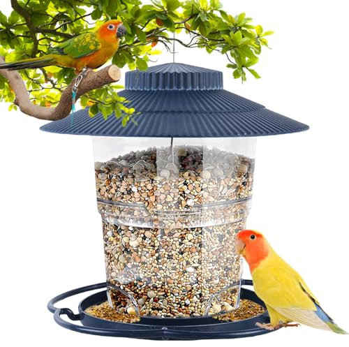 Futterhaus für Vögel Hängend: WEGREAT Vogelfutterhaus, Vogelhaus zum Aufhängen, Futterstation für Wildvögel, Vogelfutter Futterspender, Hohe Kapazität Bird Feeder für Balkon, Garten