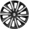 Sparco Juego de 4 Tapacubos de 16” Modelo Milano Negro/Plata. Diseño Deportivo para Las Llantas de tu Coche. Fabricación Resistente y Duradera.