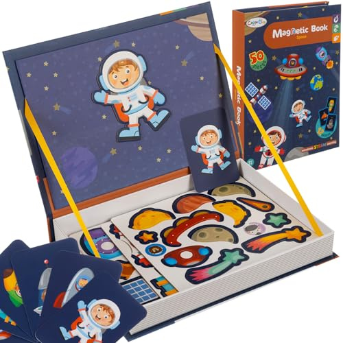 Magnete Puzzle Buchen Weltraum Spielzeug für Kinder ab 3 Jahre 57 Teile Magnettafel Musterkarten Magnete Reisespiele 24731
