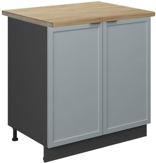 Vicco Meuble Bas sous-évier Fame-Line, Bleu Clair-Gris, 80 cm, PT Chêne