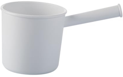 OFFSCH Cucchiaio in Plastica Bianco Manico, Design Ergonomico, Impugnatura Confortevole e Grande Capacità per Lavare Frutta e Verdura in Cucina