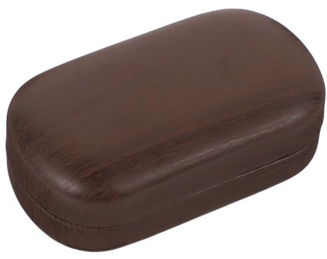 Ipetboom Brown Vintage Leather Lined Contact Lens Case with Clip and Small Mirror, Leak-Proof and Lightweight Daily Lens Storage Box for Eyes, Practical and Good Sealing Performance