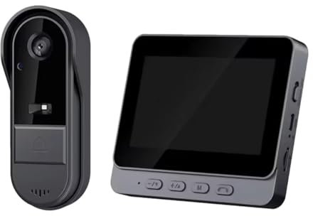 GREOHNMPAW Citofono con Videocitofono, Visione Notturna HD, Schermo IPS da 4,3 Pollici, Impermeabile, Telecamera di Sicurezza per La Casa Intelligente, Video di Bell