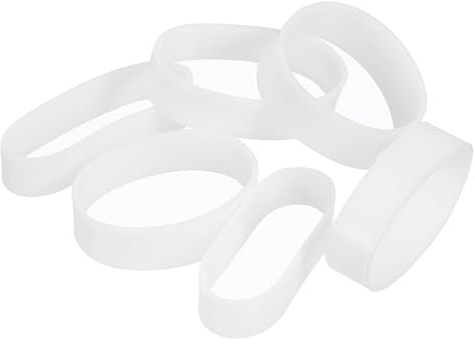 sourcing map 200 bandas de goma de silicona, bandas de goma de 5 mm x 15,5 mm, bandas elásticas fuertes antideslizantes para envolver cables, envolturas de bolsas, color blanco