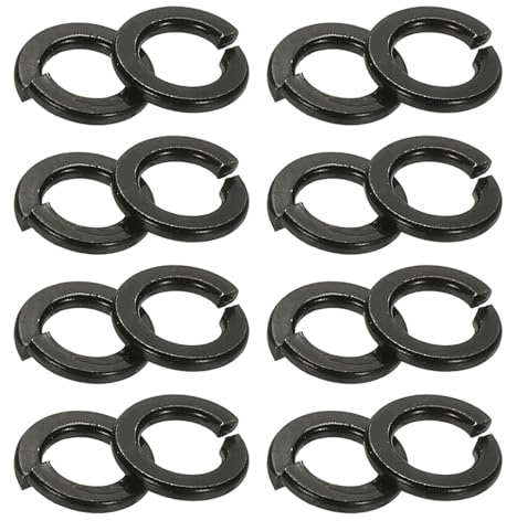 PATIKIL #6 Arandelas De Seguridad, 180pcs Arandelas De Seguridad Partidas 304 Acero Inoxidable Arandela De Seguridad Zincado Negro Para Tornillos Tuercas Pernos, #6 x 6mm x 1mm