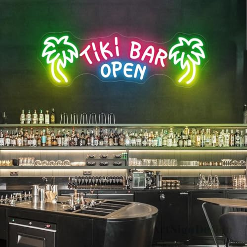 Tiki bar öppen neon konstskylt, Tiki bar LED-ljus personliga gåvor man grotta pub dekoration