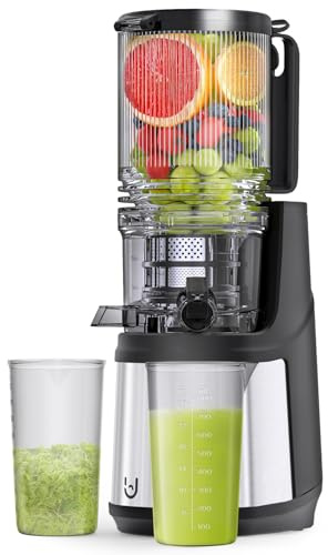 Kauen Entsafter, 350W Slow Cold Press Entsafter mit 140 MM extra großer Fütterungsrutsche, ntsafter Maschinen für ganzes Obst und Gemüse, einfach mit Pinsel zu reinigen