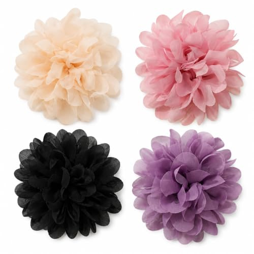 Healeved 4 Stücke Stoffblumen Broschen Leichte Retro-blumen Anstecker für Damen Elegante Anstecknadeln mit Hautfreundlicher Nadel Modische Schmuckaccessoires für Blusen Kleider und Jacken