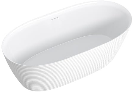 Vente-unique - Bañera exenta Zafiro - L 160cm x A 78cm x H 59cm - acrílico - blanco