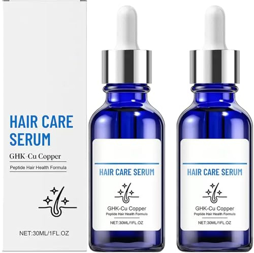 Ghk-Cu koppar peptid serum för hår, Ghk-Cu koppar peptid serum för torrt skadat hår, stärker och förtjockar håret, fuktgivande stöd för torr hårbotten. (2 st)