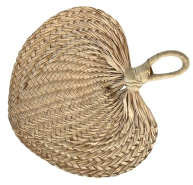 PRETYZOOM 12 Pezzi Ventaglio in Rafia Intrecciato a Mano Beige per Matrimoni Stile Rustico Elegante Funzione Rinfrescante Decorazione da Parete per Spazi Tropicali