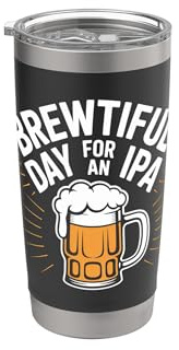Día cervecero para un amante de la cerveza artesanal IPA dicho divertido Vaso térmico de acero inoxidable de doble pared