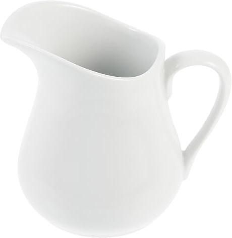 Alipis Bricco per Latte in Ceramica Bianco da 450ml con Beccuccio Appuntito e Design Elegante, per Salse e Salsa di Soia a Casa o Ristorante