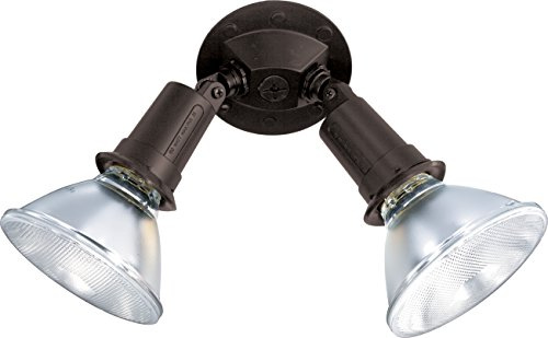 Satco SF76/523 Two Light Outdoor Heavy Duty Cast Aluminum Durable Weather Proof Security Flood Light, Bronze