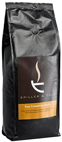 Spiller & Tait Pure Colombian Huila – Coffee Beans 1kg Bag – Top Speciality Columbian Coffee Beans Roasted in the UK – Gourmet Blend for Great Tasting Brew at Home