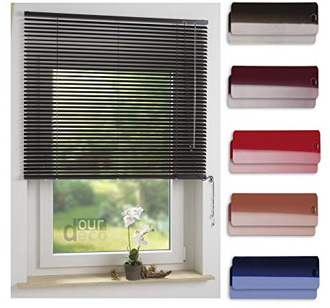 ourdeco® Aluminium-Jalousie / 080 x 160 Mokka (Breite x Höhe) / Montage an Wand oder Decke, Premium Alu-Jalousie
