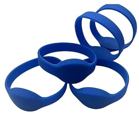 YARONGTECH EM4100 Lot de 100 bracelets RFID 125 khz, taille adulte en lecture seule pour accès à la porte (bleu)