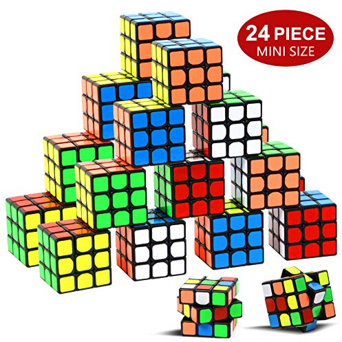 24 Stück Mini Zauberwürfel Set, Mini Würfel Set Party Favors Cube Puzzle, 1.18 Inch Magic Cube umweltfreundliche Safe Material mit lebendigen Farben