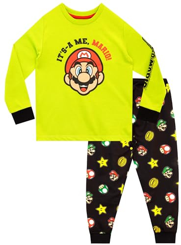Super Mario Pigiama Bambino Pigiami Ragazzo Mario E Luigi | Pigiama Invernale Ragazzo Gaming | da 3 A 13 Anni | Prodotto Mario Ufficiale