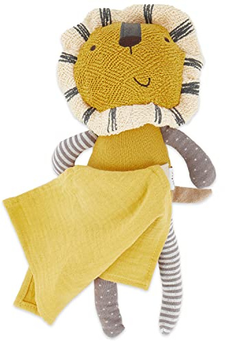 Bieco Kuscheltier Löwe mit Schmusetuch | 30 cm | Gehäkeltes Kuscheltier für Babys