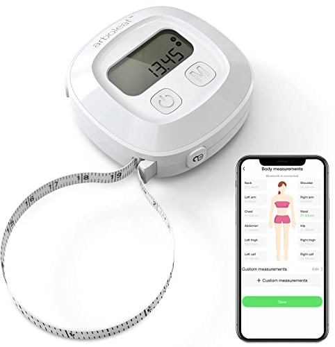 arboleaf Digital Body Tape Measure, 60in Body Measuring Tape, Bluetooth Measuring Tape for Body Measurements with App, Body Fat Measurement Device for Weight Loss, Locking, Retractable