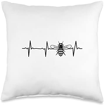 Beekeeping Honeybee Heartbeat Bee Beekeeper Heartbeat Throw Pillow