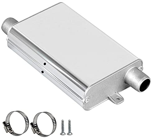 Schalldämpfer Standheizung aus Aluminiumlegierung, 22 mm Auspuff Schalldämpfer, Standheizung Auspuff mit verdickten Clips und Schrauben,Abgasschlauch Auto-Lufterhitzer Zubehör für Auto Auspuffanlagen