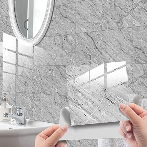 HORIWE - Adesivi per piastrelle da parete effetto marmo, 20 x 20 cm, 20 pezzi, in PVC, autoadesivi, impermeabili, per cucina, armadio, mobili, tavolo