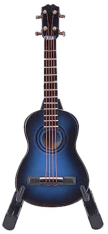 QANYEGN Gitarren Musikinstrument Modell mit Box, Akustikgitarren Ornamente, Miniatur Gitarre Modell Holz Musikinstrument fr Desktop Bcherregal