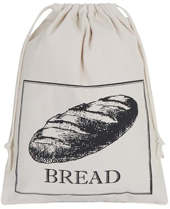 apollo THE HOUSEWARES BRAND Cotton Veg Bag BREAD, Cotton Material, Eco Product, Food Storage Bag, Keeps Food Fresh Longer, Size: 30x38cm, Beige