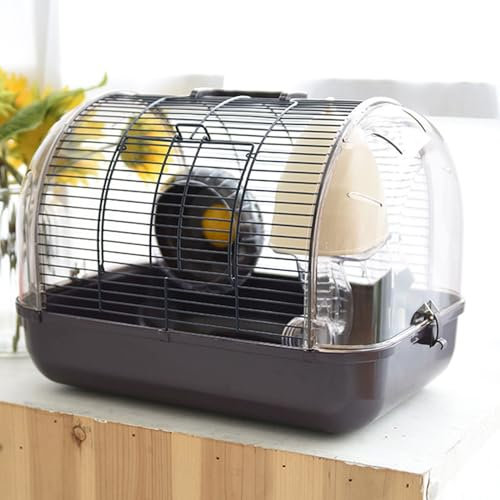 Meerschweinchen Käfig Aus Kunststoff, Tragbares Meerschweinchenhaus Mit Hamsterrad, Wasserflasche Und Versteck, Meerschweinchen Gehege Geeignet Für Hamster, Bären ( Color : Brown , Size : 41*27*29CM )