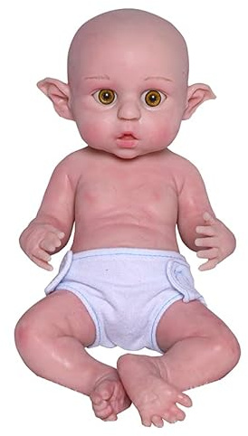 Farious 42CM Realistic Full Silicone Baby Doll,Lifelike Reborn Baby Dolls, Toy, and Collectible.Bald Girl 016