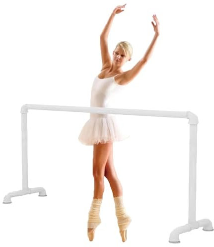 BcoMfy Ballettstange Eine 95 cm hohe Ballettstange, tragbare unabhängige Tanzstange, Stahl-Fitnessstange, 3,3–6,6 Fuß Tanzstange (Color : White, Size : 2M/6.6FT)