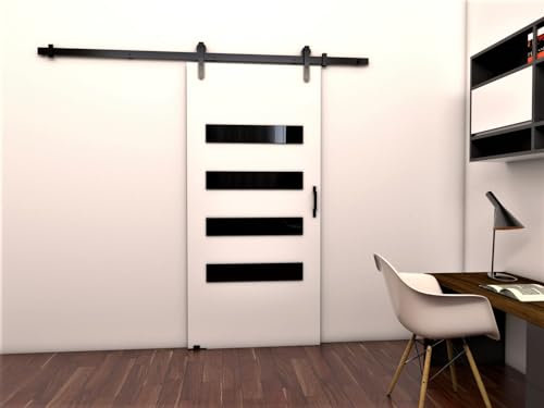 MINIO go for it - Schiebetür Komplettset LIFT F, 86 cm Breit, Schiebetüren, Wandmontage, Schiebetürsystem, Zimmertüren - Weiss Matt