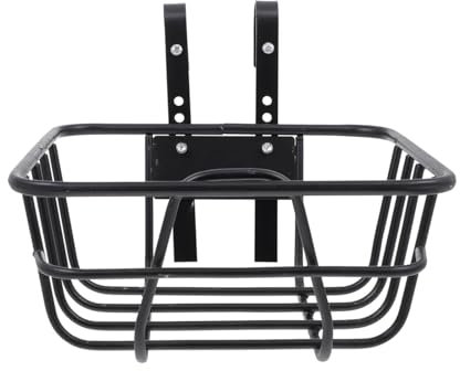 JISADER Panier Avant de vélo en Fil métallique avec Crochets, générique pour VTT, Noir, sans Couvercle, Cadre renforcé 25x25x12cm