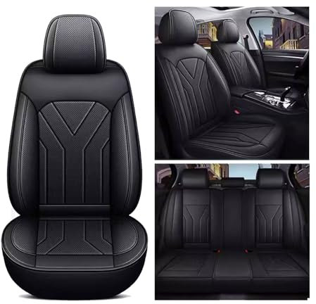 Auto Sitzbezüge Sets Set, Für Mercedes Benz GLK SUV GLK 200 / GLK 220 CDI/GLK 250 2008-2015 Wasserdicht Bequem Rutschfester Leicht Reinigen 5 Sitzer, PU Leder Wasserdichter Komfort Sitzbezug(Color:A)